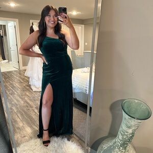 Azazie One Shoulder Green Dress